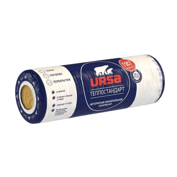 Минвата с/в 100х1220х6560мм 8 м2 ТеплоСтандарт Ursa