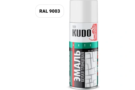 Эмаль алкидная белая 520мл глянцевая 1001 Kudo