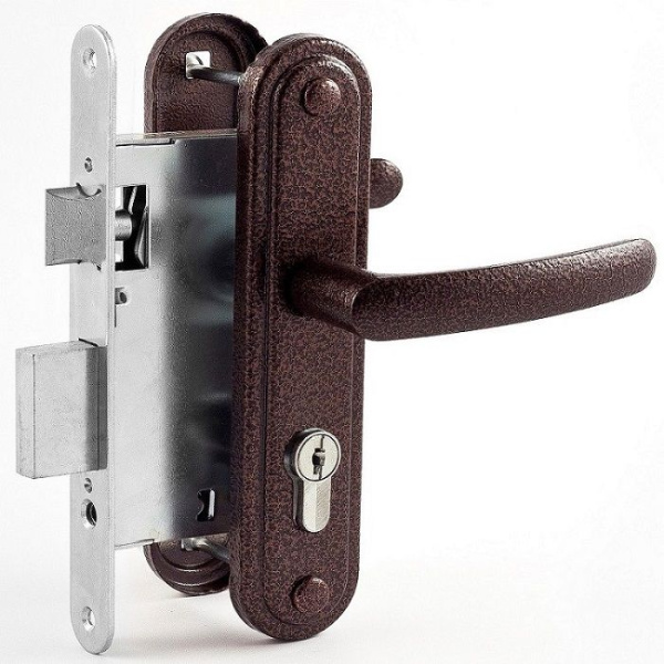 Замок врезной 13см с руч. медь молотк язычок 3В7 Омега