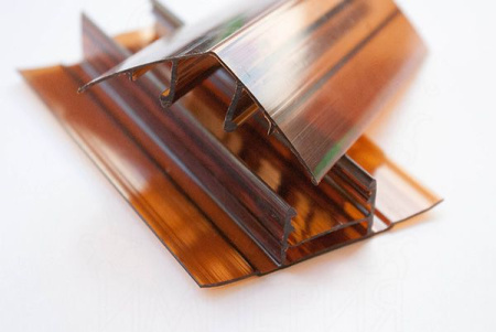 Поликарбонат профиль  соединительный разъемный 6-10мм бронза