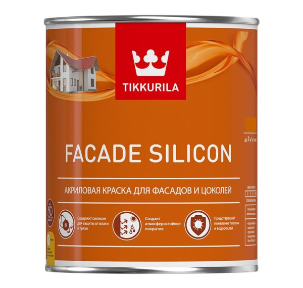 Краска Tikkurila FacadeSilicon 2,7л С фасадная гладкая матовая@---